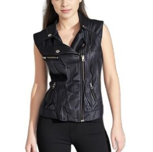 Rock Republic Moto Vest Women Medium Black